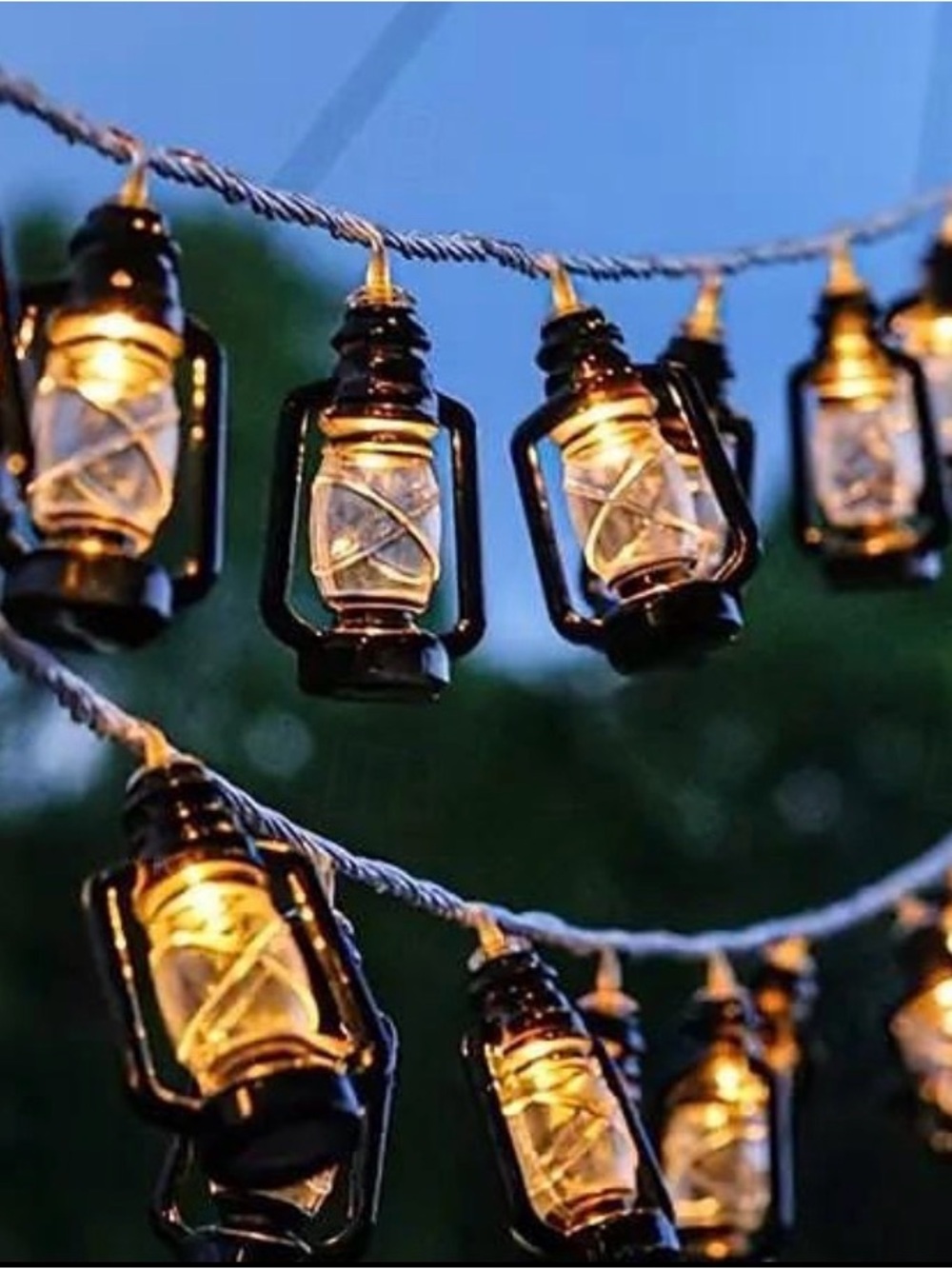 Black Lantern String Lights - Home Accents Warm White LED